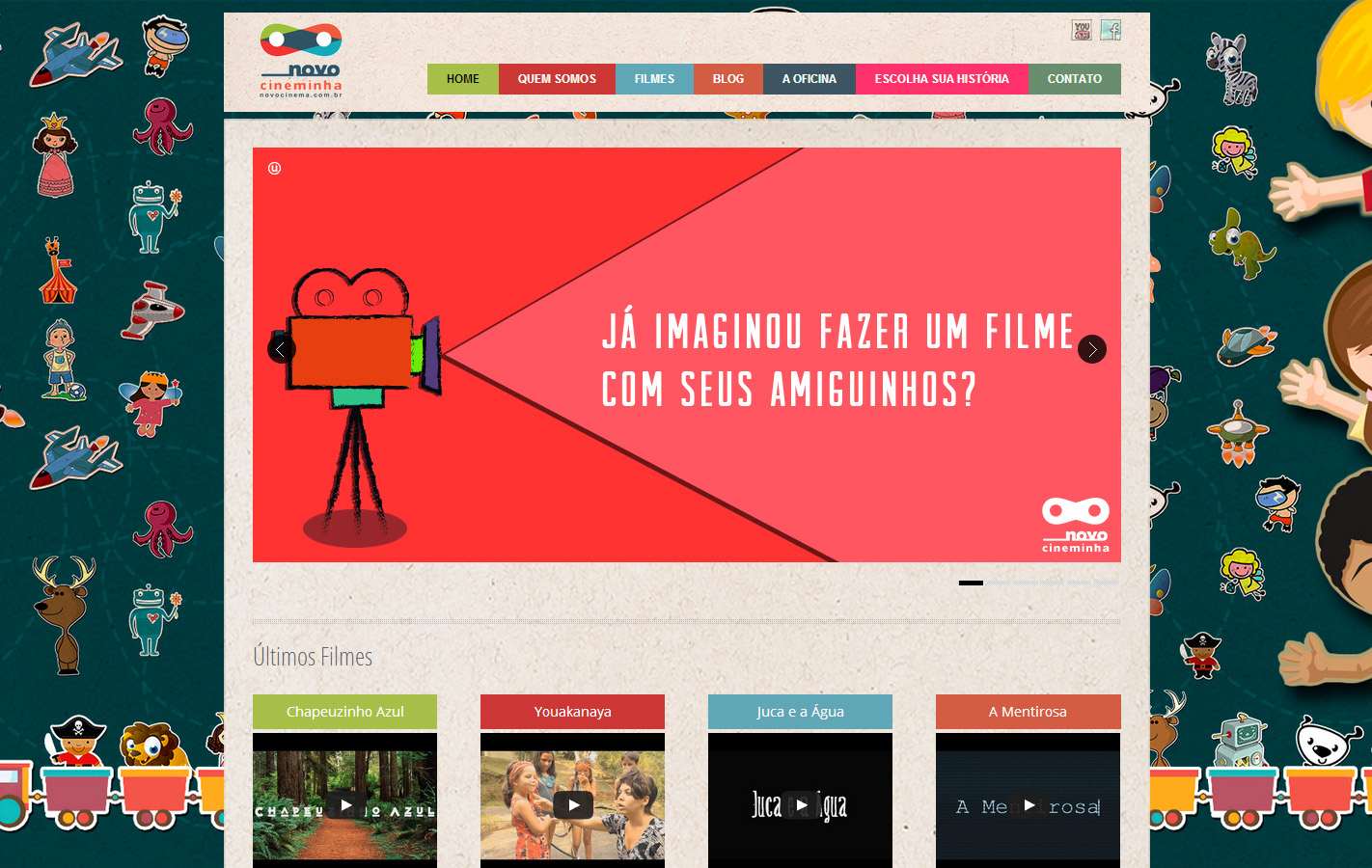 Site Novo Cineminha - ovo Cineminha é uma vertente do projeto Novo Cinema, que visa incentivar as crianças