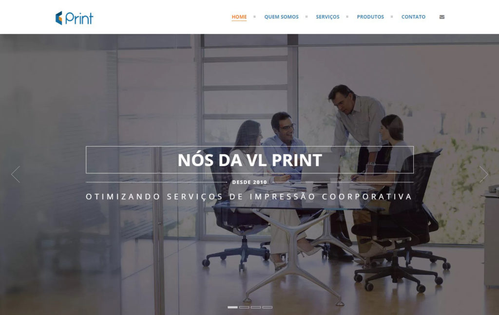 Site VL Print - Empresa do ramo de solução de impressão corporativo