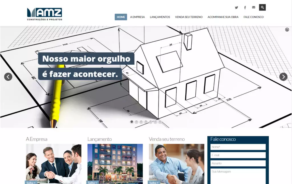 Site AMZ Construções e Projetos - Construção de Imóveis Rio de Janeiro
