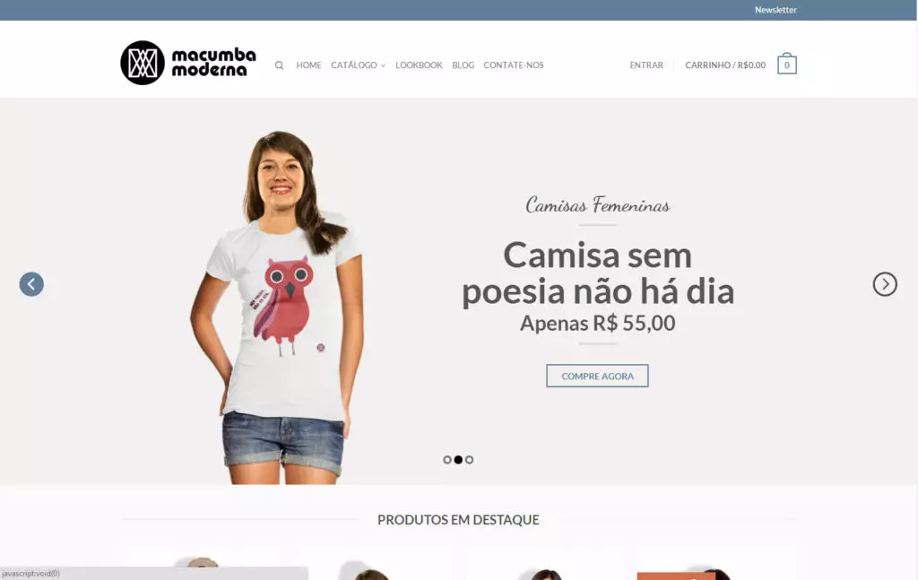 Site Macumba Moderna - Loja virtual de camisas estamparia